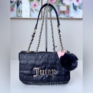 JUICY COUTURE Purse Say My Name Flap Crossbody - Black